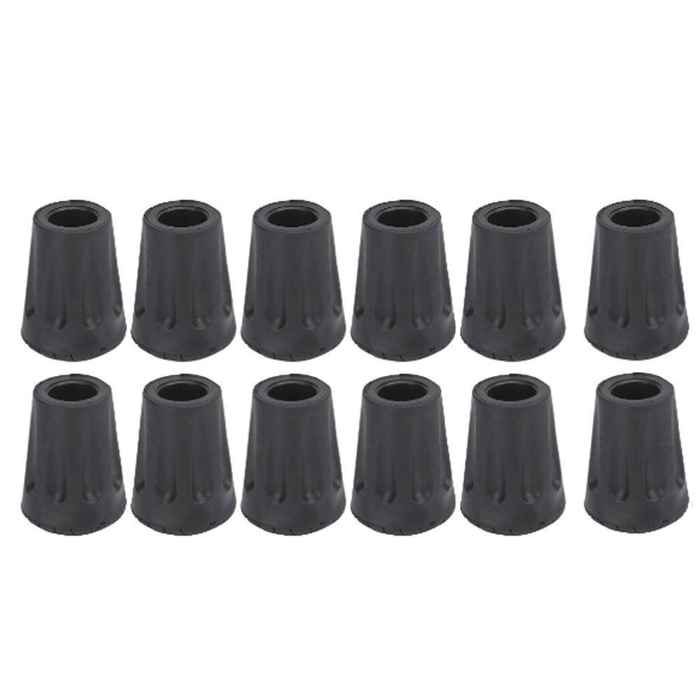

12Pcs Rubber Trekking Pole Tip Protectors Round Outdoor Trekking Pole Foot Cover Walking чёрный