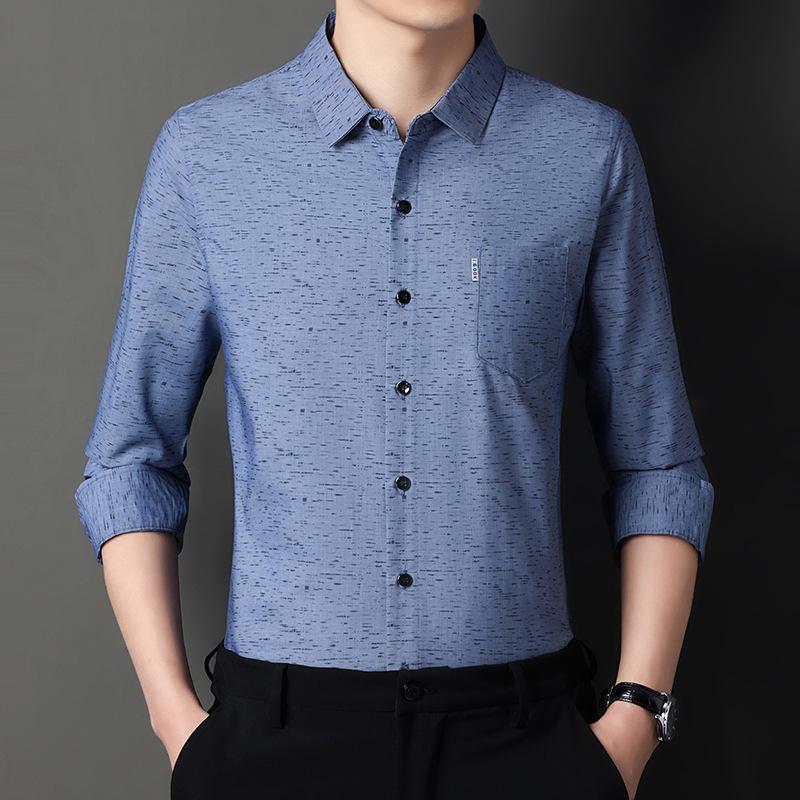 Весенне-осенняя мужская рубашка с длинным рукавом — фото 3