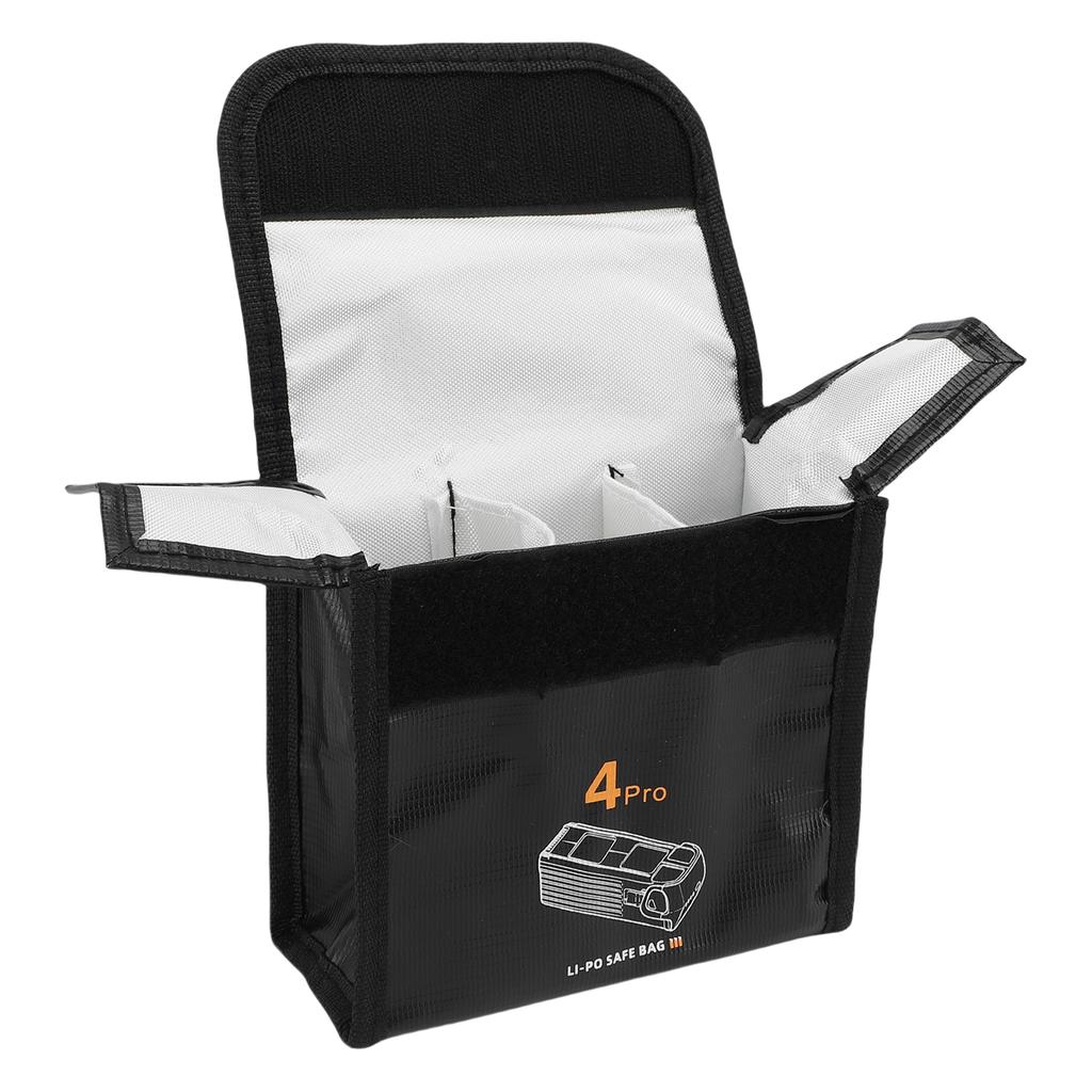 Battery Explosion Proof Bag Fit for Mavic 4 Pro Flame Retardant Touch Fastener Closure 3 Battery Capacity Storage Pouch