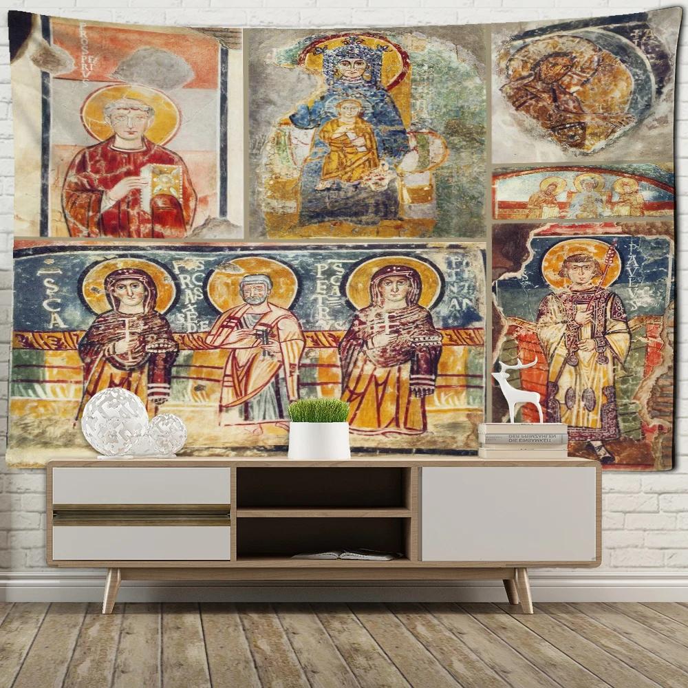 Imperium Romanum Obraz Tapisérie Král Justiniánská dynastie Retro Nástěnné Tapisérie Boho Home Dekor Nástěnná malba Macrame