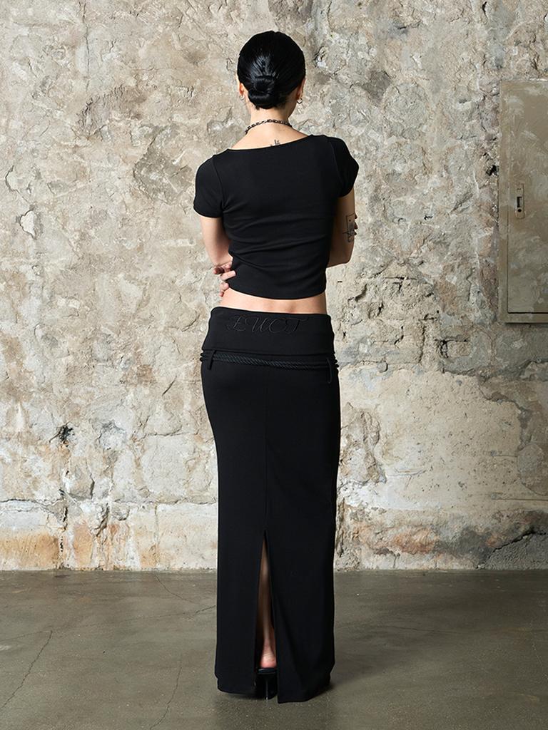 Iyussiti Folding Maxi Skirt - Black