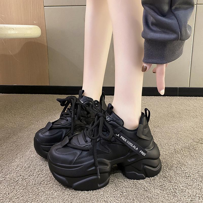 Women Chunky  Sneakers High Platform Sports Shoes New 2025 Autumn Thick Bottom Women's Wedge Casual Shoes