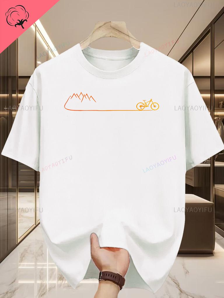 Mens Breathable Outdoor Cycling TShirt Moisture Wicking QuickDry Athletic Top with Mountain Streetwear Graphic Print Tshirt