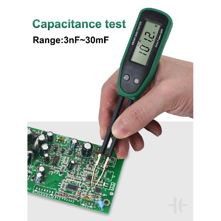 Smart SMD Tester Multimeter Auto Range Capacitance Resistance Diode Capacitor Rotable Tweezer LCD Display Digital Battery Tester