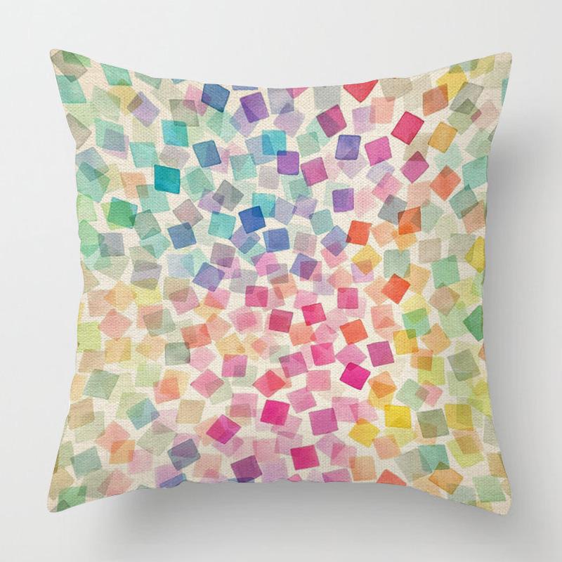 Home Decor Colorful Abstract Pattern Throw Pillow Covers Pattern Cushion Cover Suitable for Sofa Bedroom Car Pillow Cover