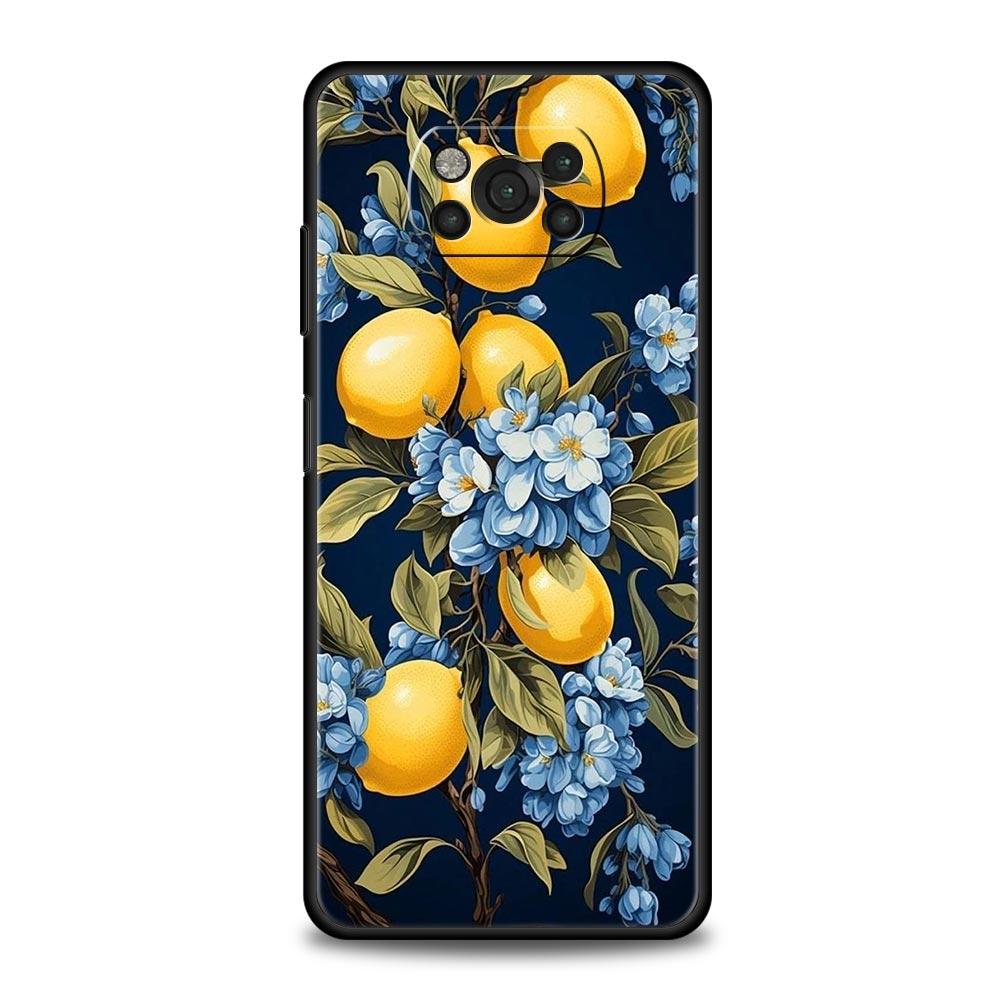 Summer Fresh Fruit Lemon Print Phone Case for Xiaomi Poco F7 F6 F5 F4 F3 X6 X5 X4 X3 NFC F7 Ultra M4 C51 C55 GT Soft TPU Cover