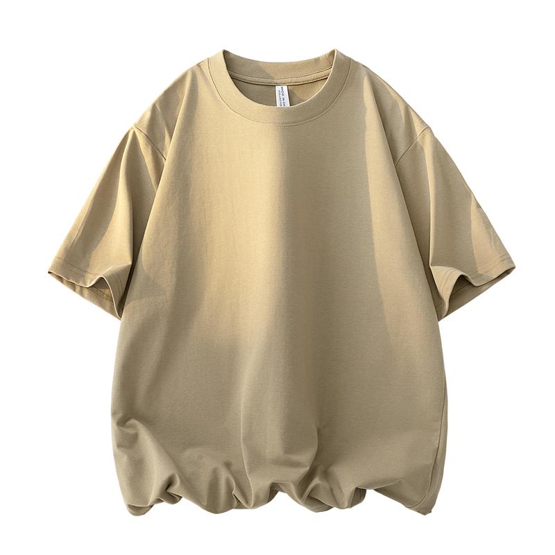 Short-sleeved T-shirt Casual Off-shoulder Pure Cotton Short-sleeved T-shirt 2XL хаки