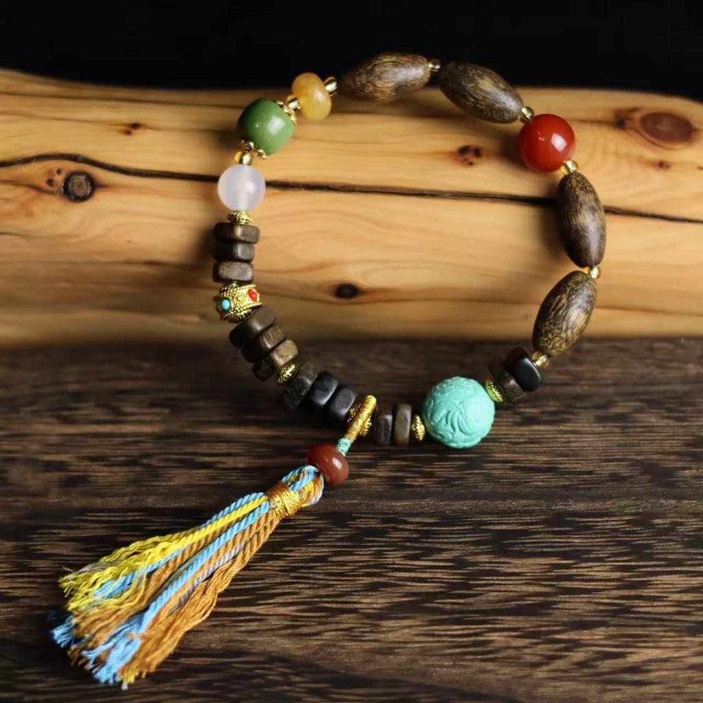 Darakan Agarwood Irregular Bead Bracelet - Scented Buddhist Beads for Men & Women