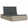 Vidaxl Double Sun Lounger With Cushions, Light Grey, Poly Rattan