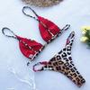 Wysoko Wycięte Mikro Bikini Damskie Leopardowe Bandage Push Up Strój Kąpielowy Seksowny Strój Kąpielowy Z Usztywnianą Miseczką Stringi Kostium Kąpielowy Biquini Trajes De Baño 2024