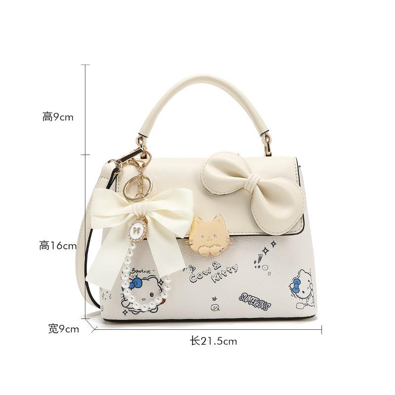 

Women s bag high-grade texture sweet and versatile fashion pink portable light luxury bow small square bag