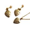 Luxury 14k Gold Jewelry Set: Necklace, Earrings, Non-Fading Clavicle Chain