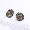 High Quality Ethnic Style Pomegranate Ruby Modern Earring  Silver Women's Jewelry Creative Black Gold Two-tone Earring