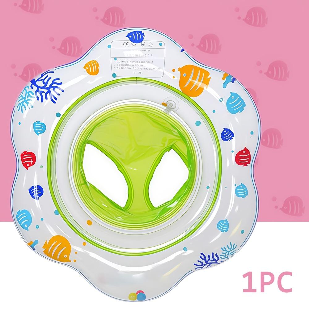 

BEPAN 1 inflatable baby swim ring with double safety airbags and safety seat, pool bathtub accessory, blue, green, pink зелёный