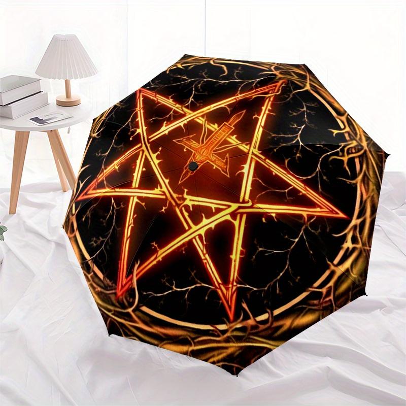 Enchanted Pentagram with Thorny Branches StickerUmbrella, Portable 3-Fold Umbrella for Men & Women,Christmas Gift ES143