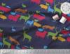 Soimoi Japan Crepe Satin Fabric Birds & Animals Hand Drawn Print Fabric by Metre 42 Inch