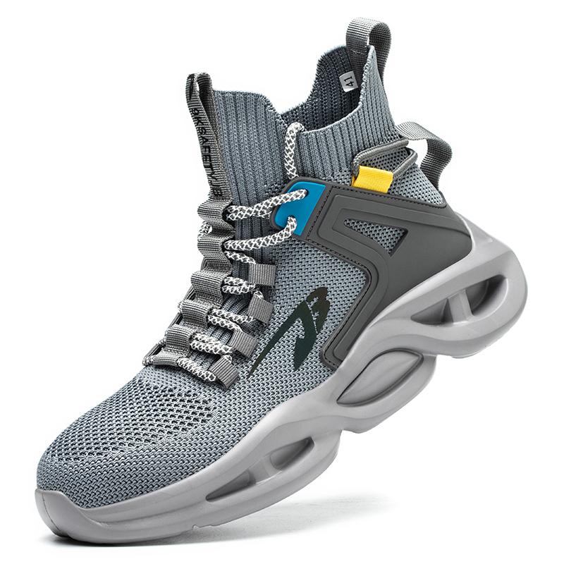 New Safety Shoes Men Boots High Top Work Sneakers Steel Toe Cap Anti-Smash Puncture-Proof Work Boots Indestructible Shoes
