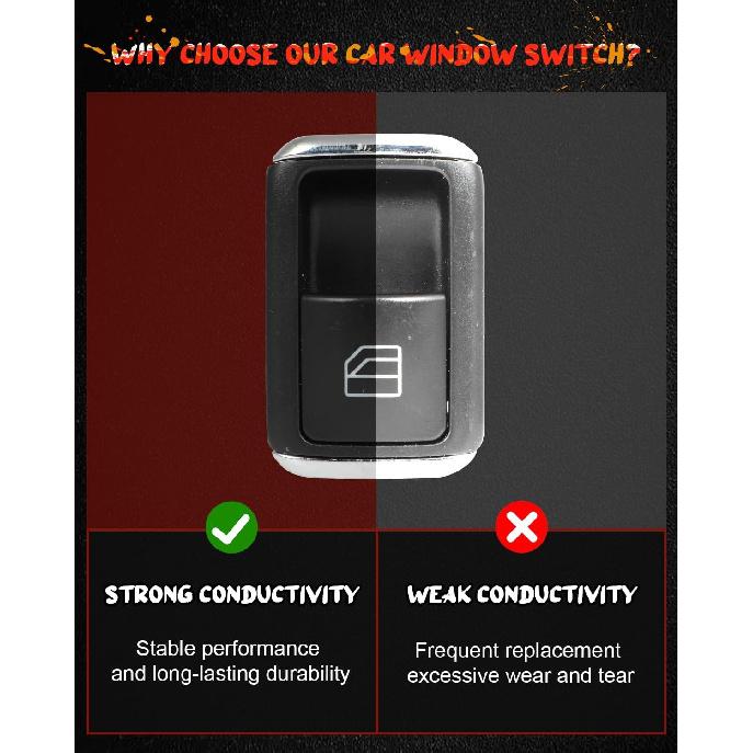 CCIYU Power Window Switch A2049058202 Front Right or Rear Side Window Control Switch Fit 2012-2015 for Mercedes-Benz B180 2006-2011 for Mercedes-Benz