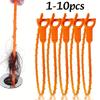 1-10PC Sewer Unclogger Bathroom Hair Sewer Sink Clean Pipe Dredging Shower Remover Household Cleanser Drainage Unblocking Tools