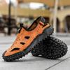 Men Genuine Leather Hand Stitching Breathable Casual Soft Sandals