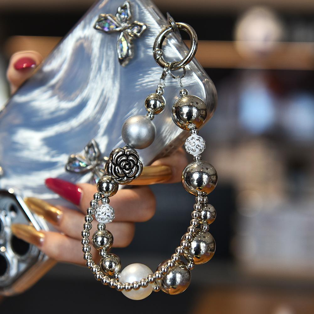Mobile Phone Chain Rope Hanging Wrist Women'S High-End Crystal Light Luxury Niche Exquisite Mobile Phone Chain String Beads Short Gasket