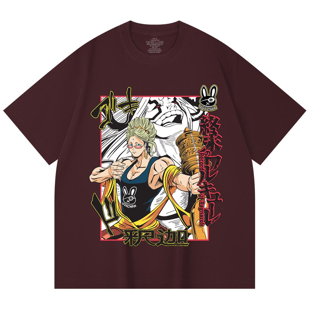 

230 Gsm 100% Cotton Record of Ragnarok V5 Buddha Print Unisex Heavy Cotton T Shirt 2XL