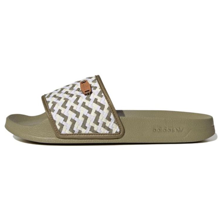 Adidas Originals Adilette Lite One-Piece Sports Slide Sandals Unisex Footwear Light-Green FZ5592