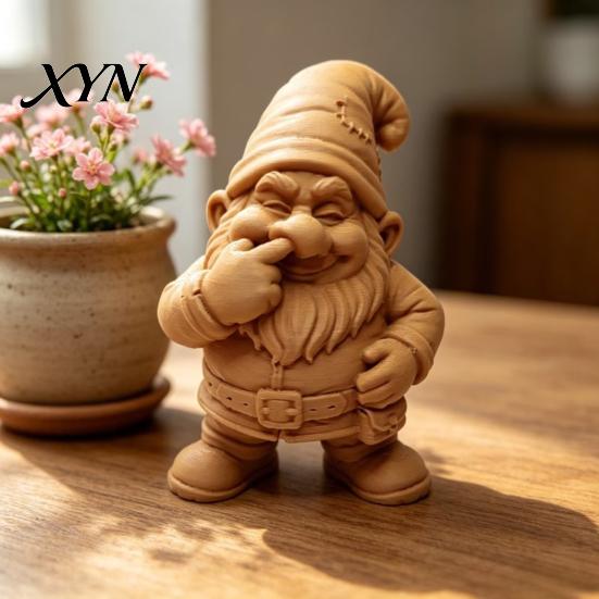 Статуэтка Гнома на Стол, 3D Печатная Фигурка, Мультяшная Статуэтка Ковыряющая в Носу, Фигурка для Раскрашивания DIY, Скульптура Гнома для Декора Дома и Офиса, Игрушка