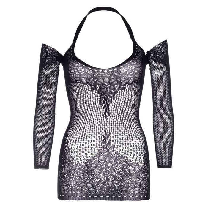 Négligé - LEG AVENUE - Twist - Noir - Taille Unique - Dentelle Et Résille