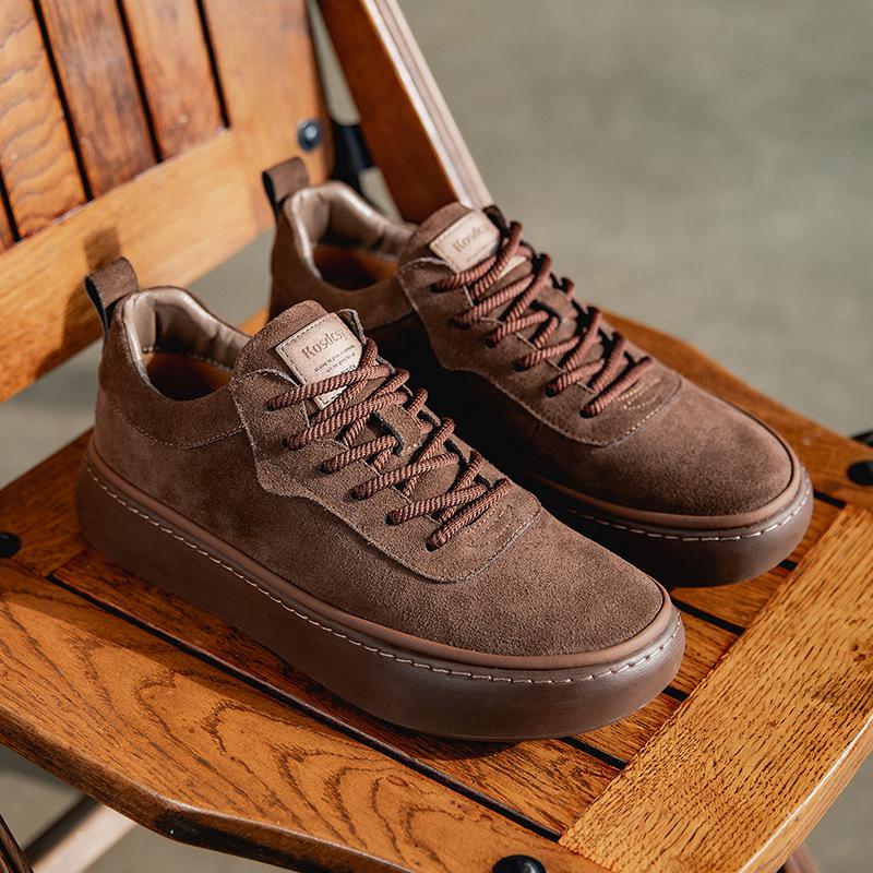 

МодаНатуральная кожа Мужская обувь Кроссовки Тренд Повседневные дышащие мужские кроссовки Нескользящая обувь Вулканизированная обувь Теннис Мужской 44 хаки