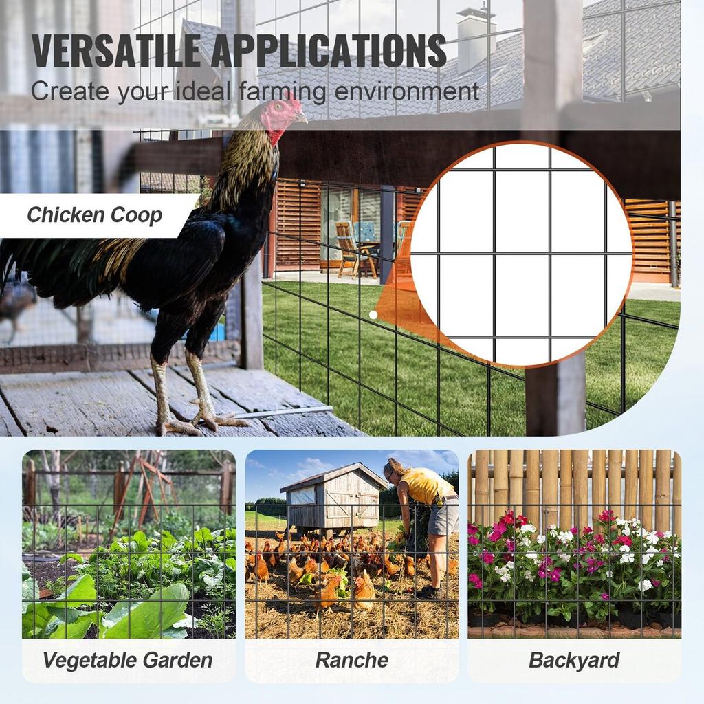 Hardware Cloth, 48'' x 50' Galvanized Wire Mesh Roll, 16 Gauge Chicken Wire Fence Roll, Vinyl Coating Metal Wire Mesh for Chicken Coop Barrier, Rabbit
