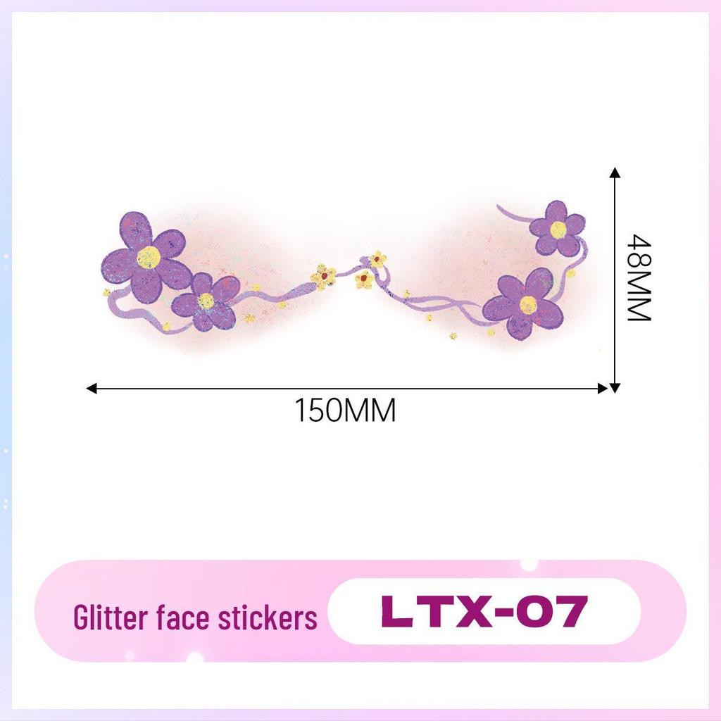 Glitter Tattoo Stickers: Colorful, Removable Face Art for Party Makeup