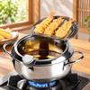 Home Frying Pan Oil Thermometer with Lid, Stainless Steel Sensor for Accurate Temperature Monitoring of French Fry Cooking