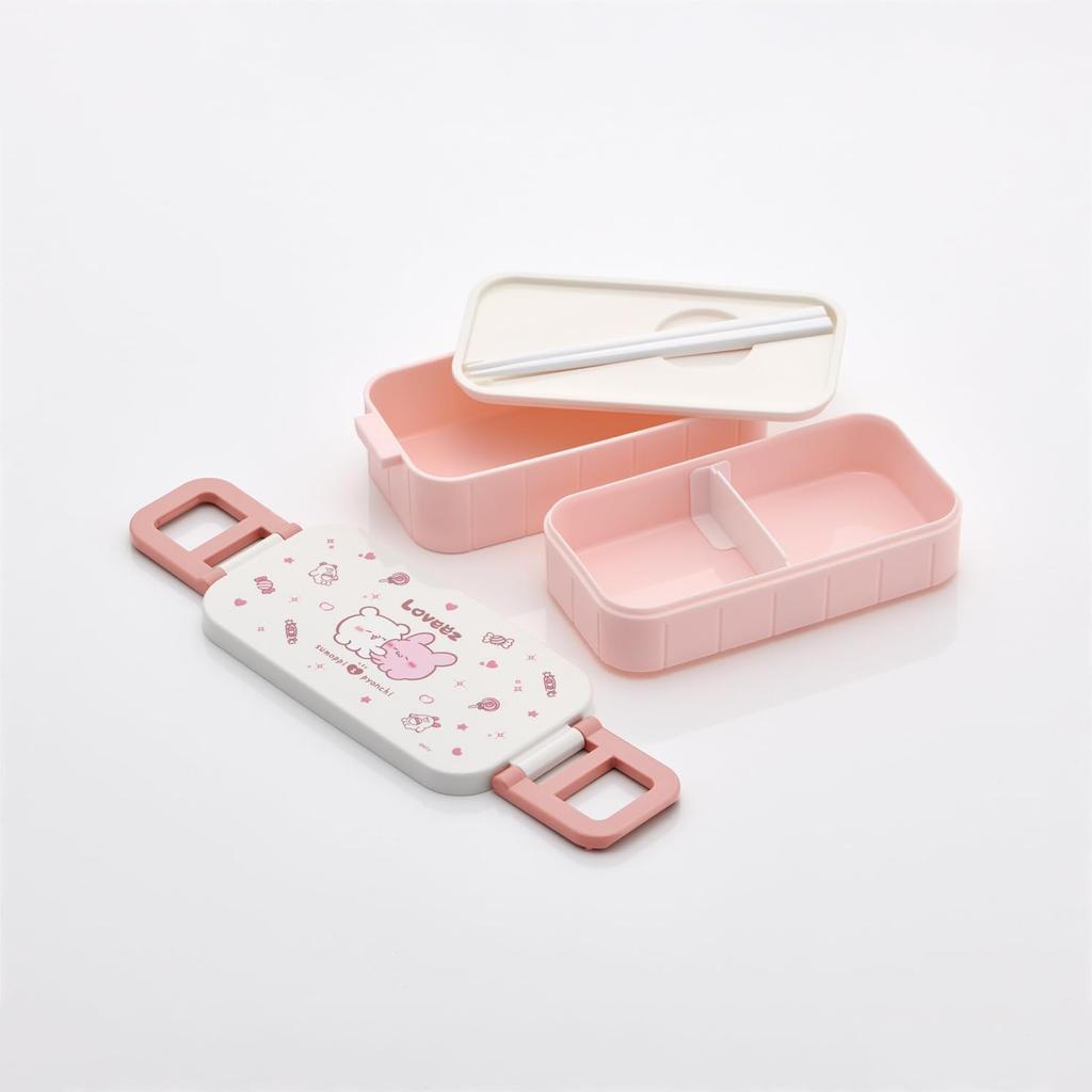 Skater 2-tier lunch box, 600ml, for women, made in Japan, LoveEase YZW3AG-A