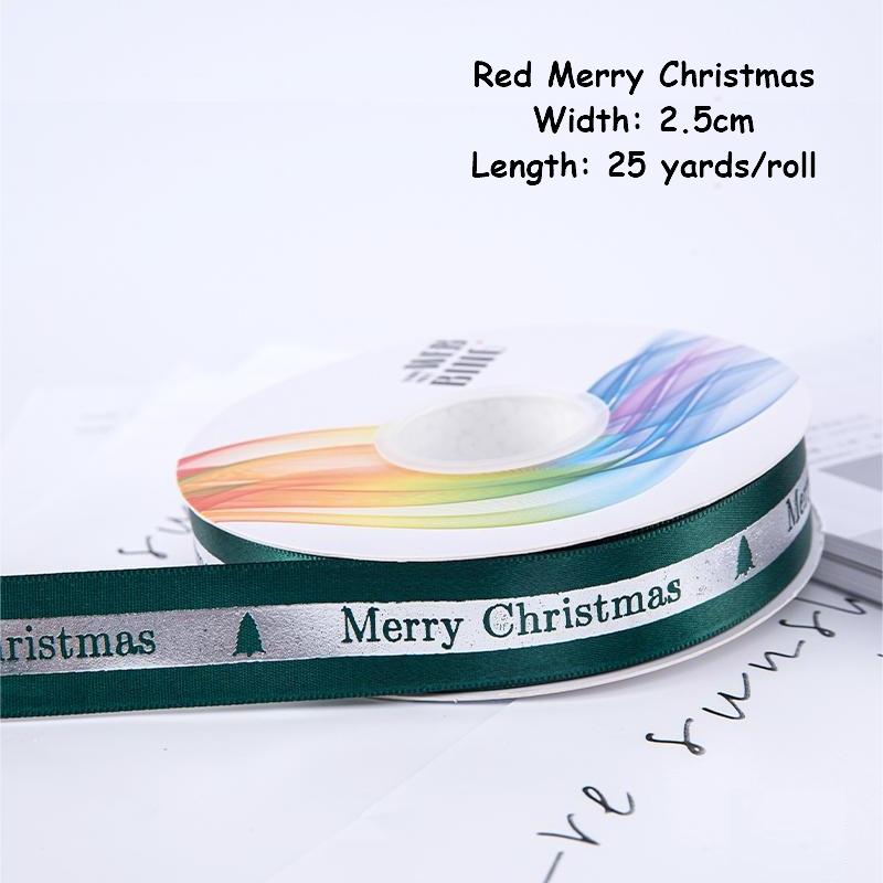 1/4 Inch Christmas Ribbon for Crafts Holiday Grosgrain Ribbon Christmas Ribbon for Gift Wrapping Festival Party Decoration