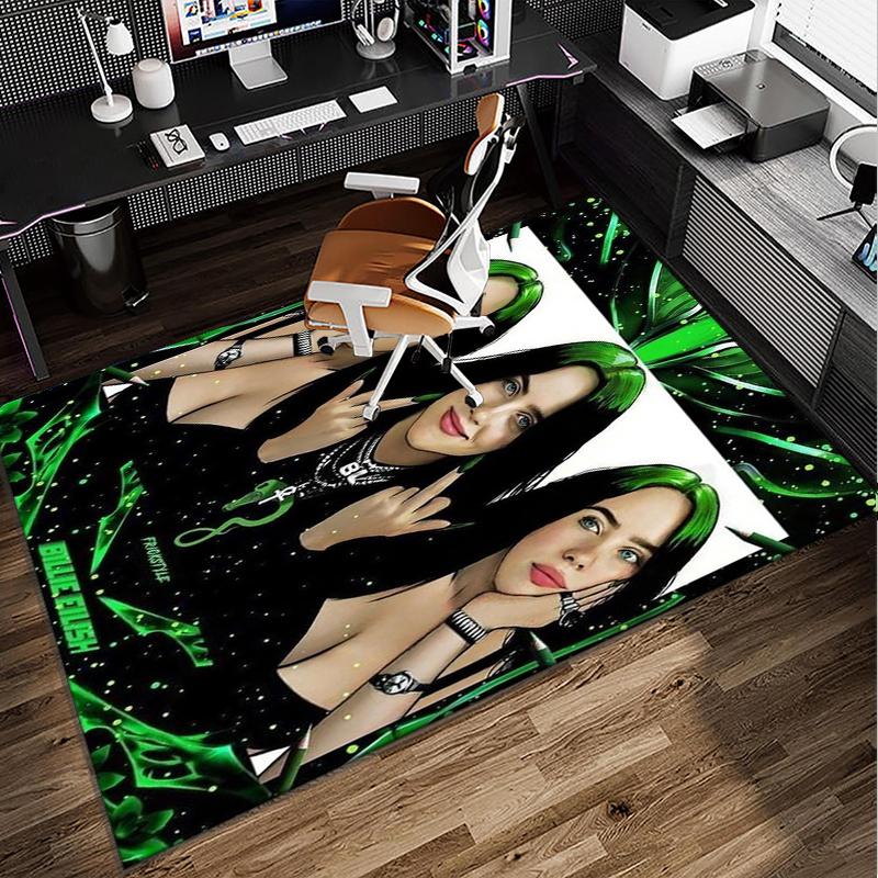 Bi-llie music Artwork Office Rug Chair Mat, Game Carpet, Suitable for Front Door, Bedroom, Living Room, Desk, Holiday Gift