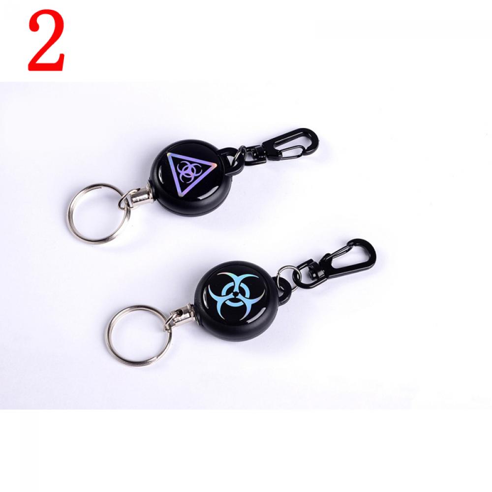 Fashion Metal Card Badge Retractable Keychain Key Holder Pull Chain Reel Recoil Belt