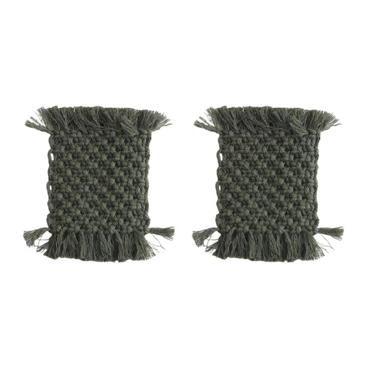 2pcs Crochet Cotton Table Pads Heat Resistant Placemats Colorful Coaster Decorative and Protective Mats for Hot Dishes