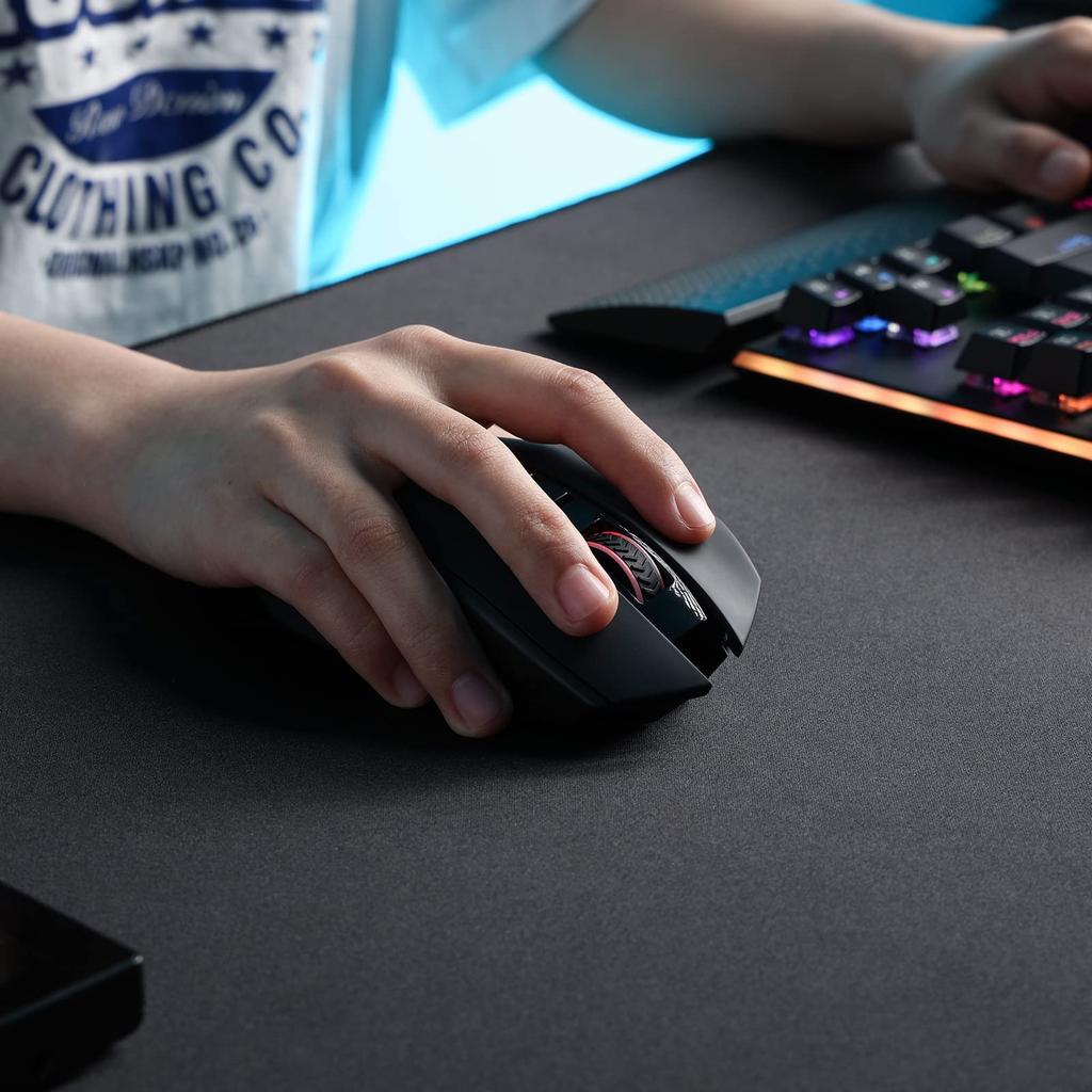 Redragon M656 Gainer Wireless Gaming 4000 DPI 7 programmable Red LED dedicated software Black Mouse, 2.4GHz, DPI, 5-level adjustment, buttons,
