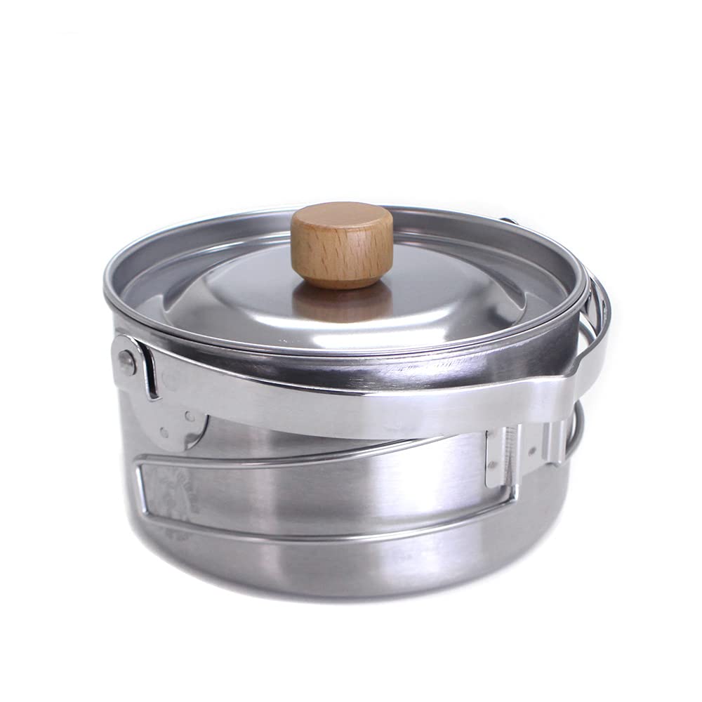 1l Multi kempingová konvice Nerezová konvice Open Fire Outdoor Camping Vyrobeno v Japonsku Nádobí Tsubame Sanjo Solo Horolezecký vařič voda