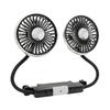 Car Cooling Air Fan USB Double Head Car ElectricCooling Air Fan for Rear Seat 360 Degree Rotatable with LED