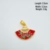 Drip Oil & Tassel Fan Pendant Necklace - Copper-Plated Gold DIY Jewelry Accessory