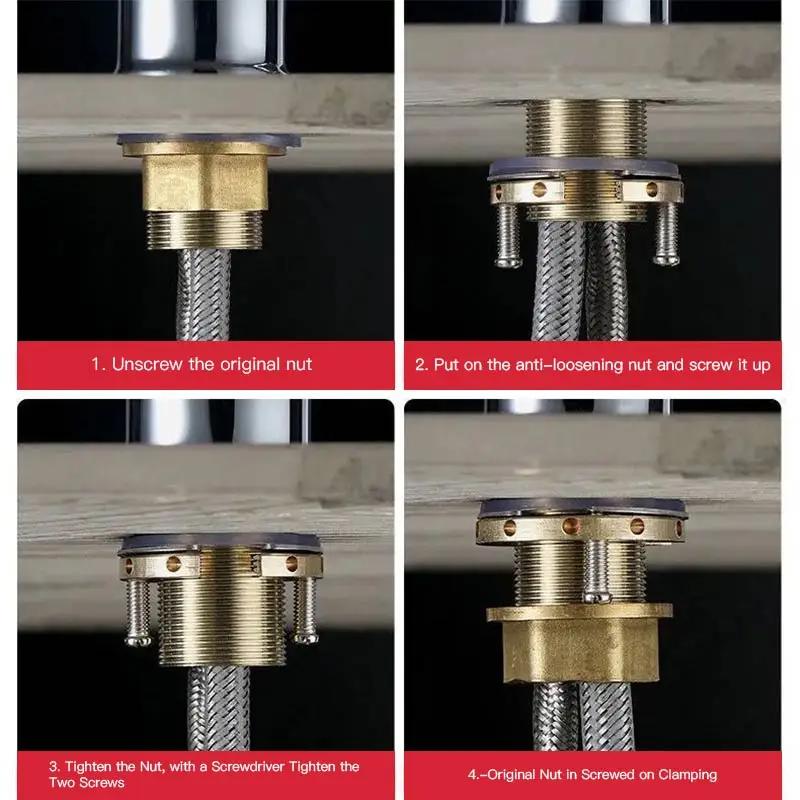 C Type Faucet Locknut Tap Anti-loosing Nut Cap Kitchen Fixing Fitting Kit Washbasin Fixing Tool Fastening Circlip Washer Fixture