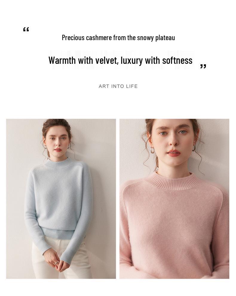 Women's Cashmere Knit Sweater: Soft, Thick, Slimming, and Loose Fit with Saddle Shoulder for Autumn and Winter.