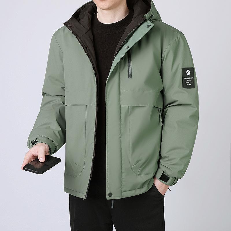 Men's Trendy Hooded Winter Jacket - Thick, Warm, Cotton-Padded Coat