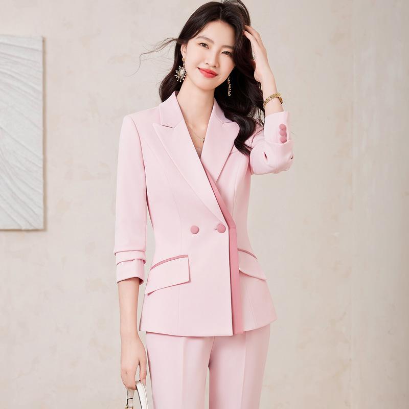 Women Professial Trousers Sets Ladies Elegant Office Work Wear Blazers Pantsuits Pants Set Formal Styles Suits