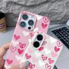 Pinker Liebesherzen-Druck Ledertextur TPU Matte Hülle Für iPhone 16 Pro Max 15 Pro 14 13 12 11 Weich Schlank Stoßfest Handyhülle