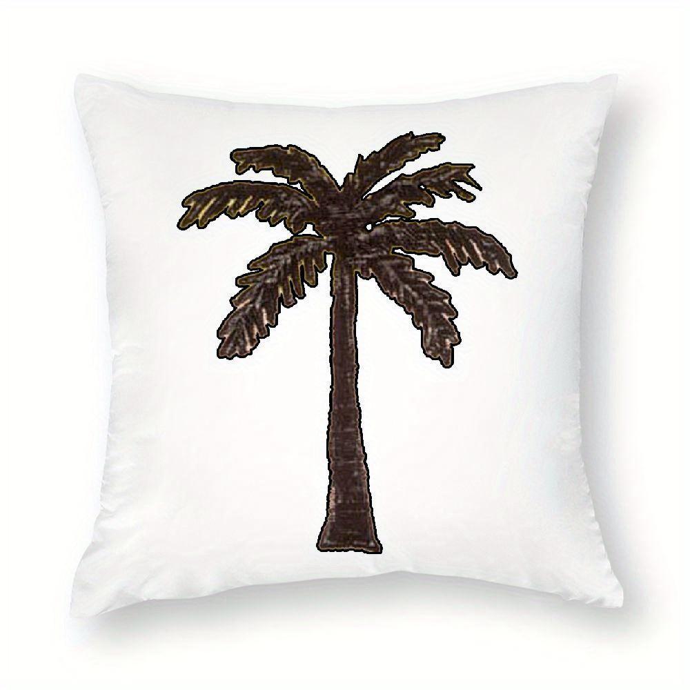 Stylish Palm Tree Embroidered Pillow - Perfect for Home Decor and Beach-Themed Spaces, Adds Tropical Charm