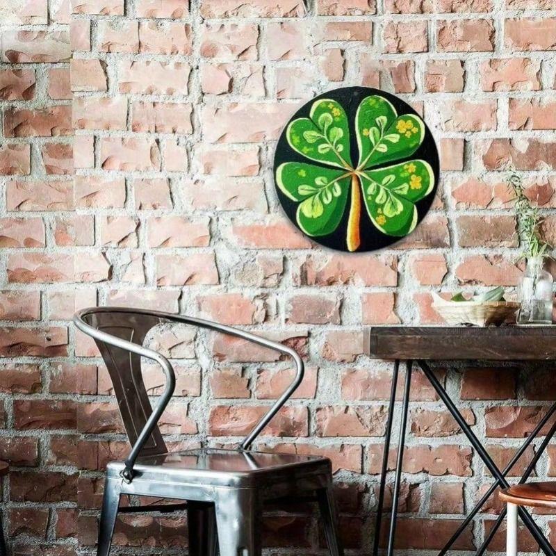 Metal Wall Art Vintage Clover Shamrock Poster for Bar