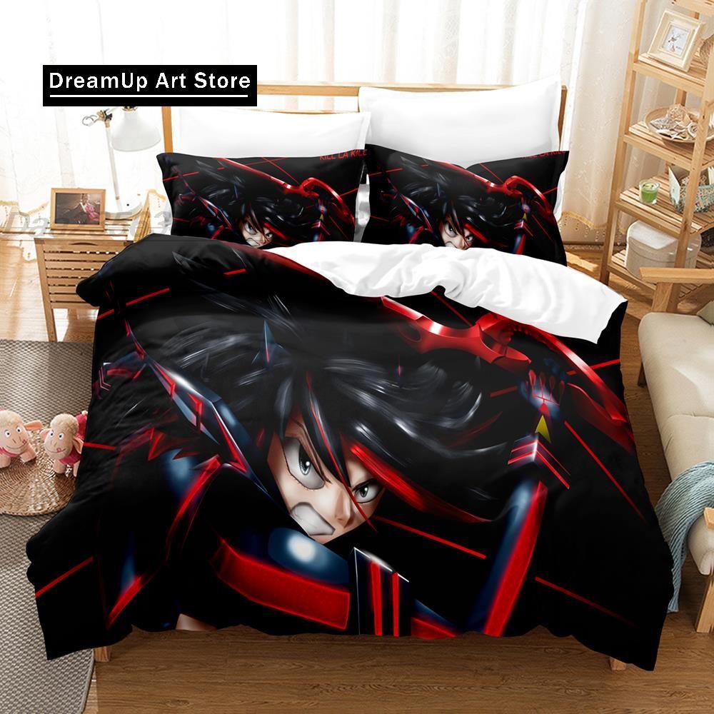 Fashion 3D Print Cartoons KILL La KILL Bedding Set Single Twin Full Queen King Size Bed Set Adult Kid Bedroom Duvet Cover Sets